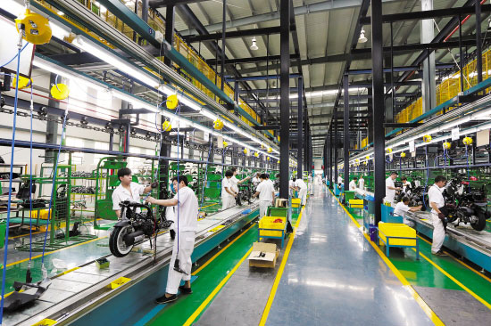 王野摩托車裝配車間